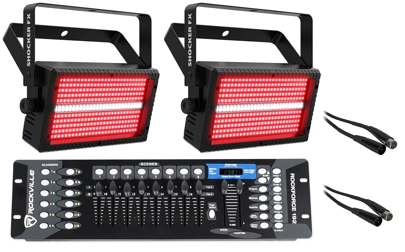 Прожектор Chauvet DJ Shocker FX + Rockforce 192 (набор, 2 шт., с DMX-контроллером и кабелями)