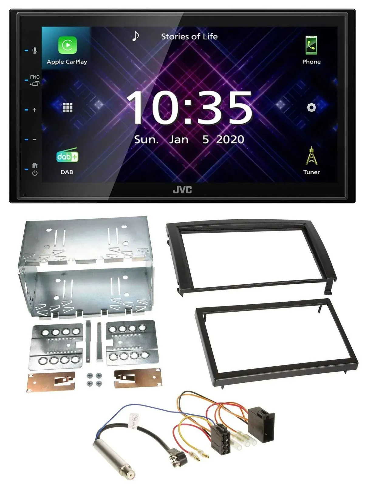 JVC DAB 2DIN MP3 Bluetooth USB Autoradio für Skoda Fabia 2004-2007 6Y Facelift I