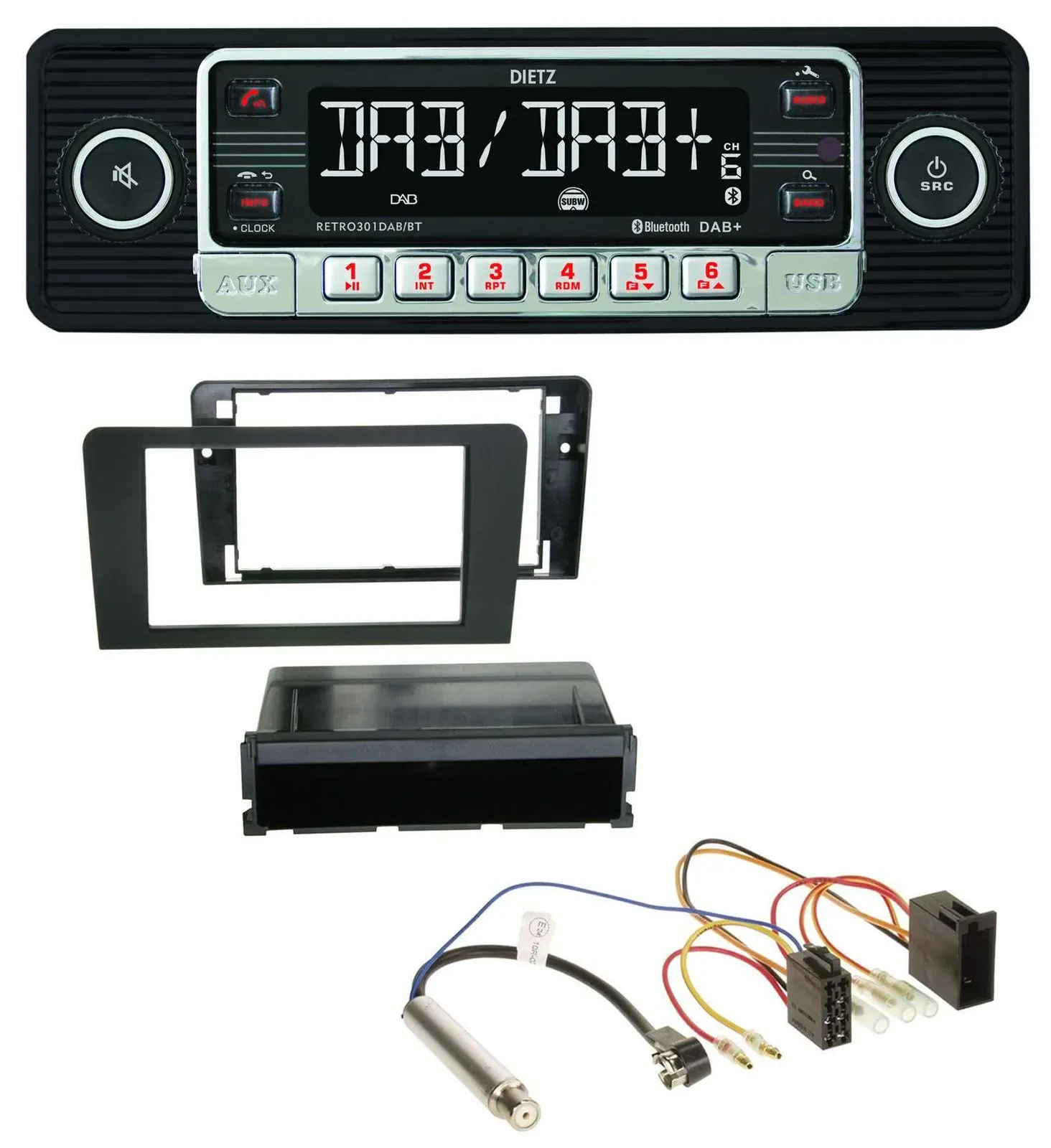 Dietz USB DAB MP3 Bluetooth Autoradio für Audi A3 (8P 03-06) Symphony ISO