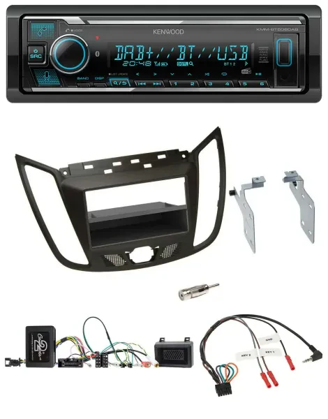 Kenwood Bluetooth Lenkrad DAB USB Autoradio für Ford C-Max Kuga braun