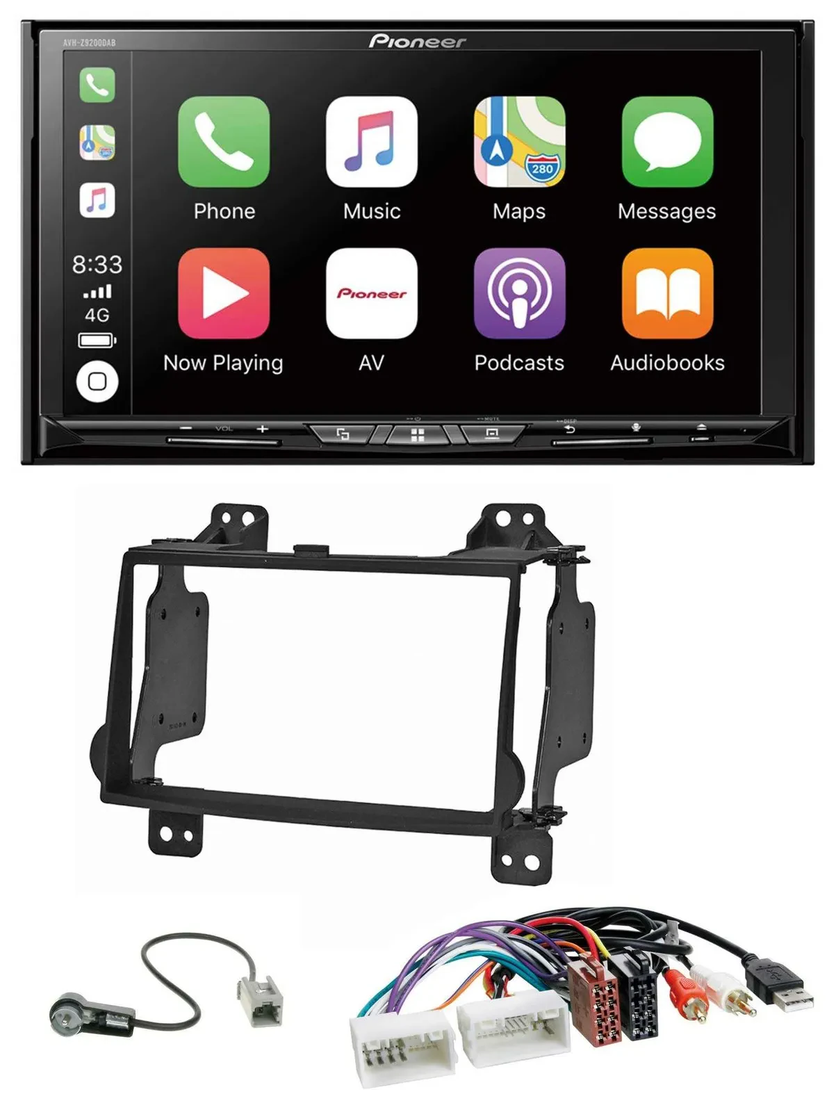 Pioneer 2DIN MP3 USB DAB DVD Bluetooth Autoradio für Hyundai H1 08-15 Aux-Eing.