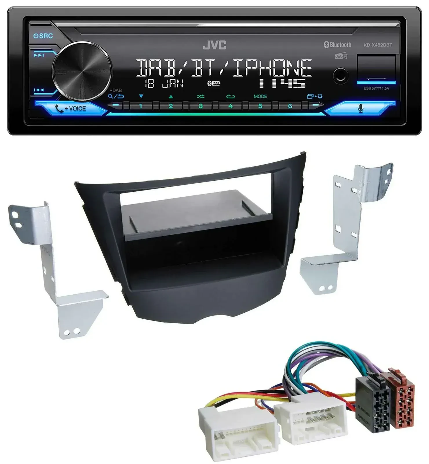 Автомагнитола для Hyundai Veloster JVC Bluetooth, DAB, USB, MP3
