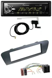 Pioneer Bluetooth DAB USB MP3 Autoradio für Renault Scenic (ab 09) - grau