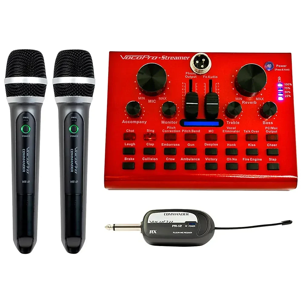 VocoPro Digital Karaoke Mixer/USB Interface with Dual Wireless Microphones