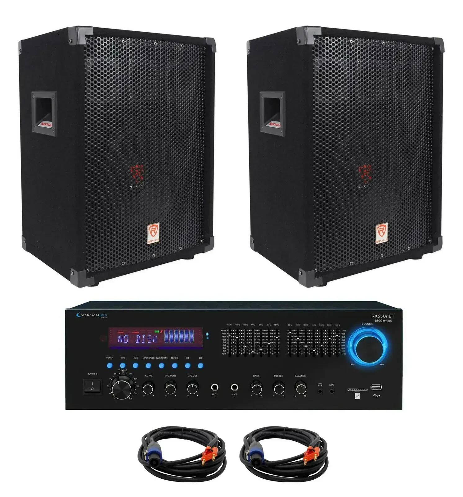 Пассивная акустическая система Rockville RSG10 Black 10” 400W 8 Ohm с усилителем (пара)