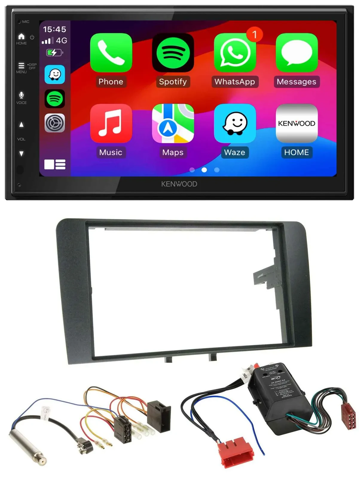 Автомагнитола для Audi A3 (2003–2006) Kenwood 2DIN, MP3, USB, DAB, Bluetooth, совместима с Bose Active System