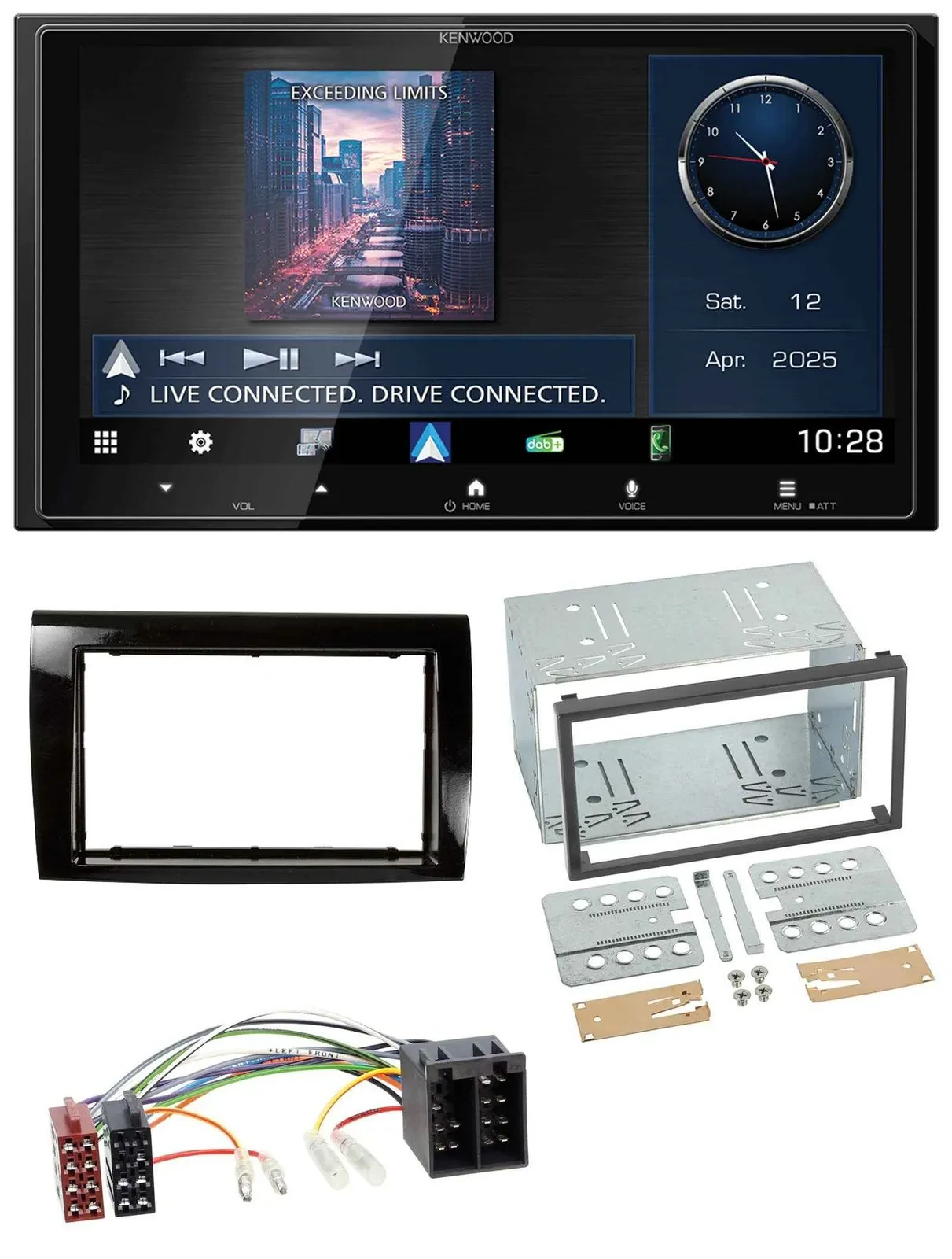 Автомагнитола Kenwood 2 DIN, Bluetooth, USB, DAB, MP3 для Fiat Bravo (с 2007)