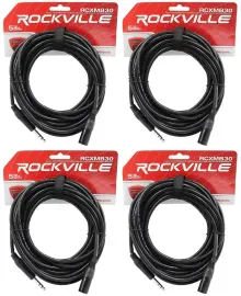 Коммутационный кабель Rockville RCXMB30-B Black 9.1 м (4 штуки)