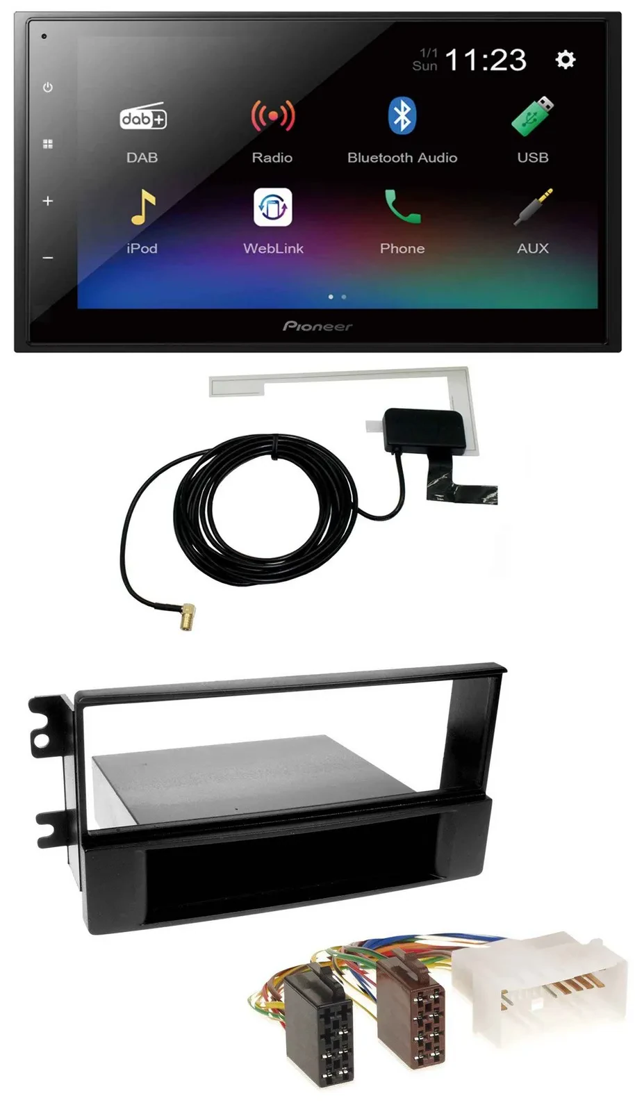 Автомагнитола для Kia Sportage II 2005–2009 Pioneer 2DIN, DAB, Bluetooth, USB, MP3