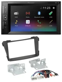 Автомагнитола Pioneer 2DIN DAB, MP3, Bluetooth, USB для Hyundai i40 (с 2011), черный