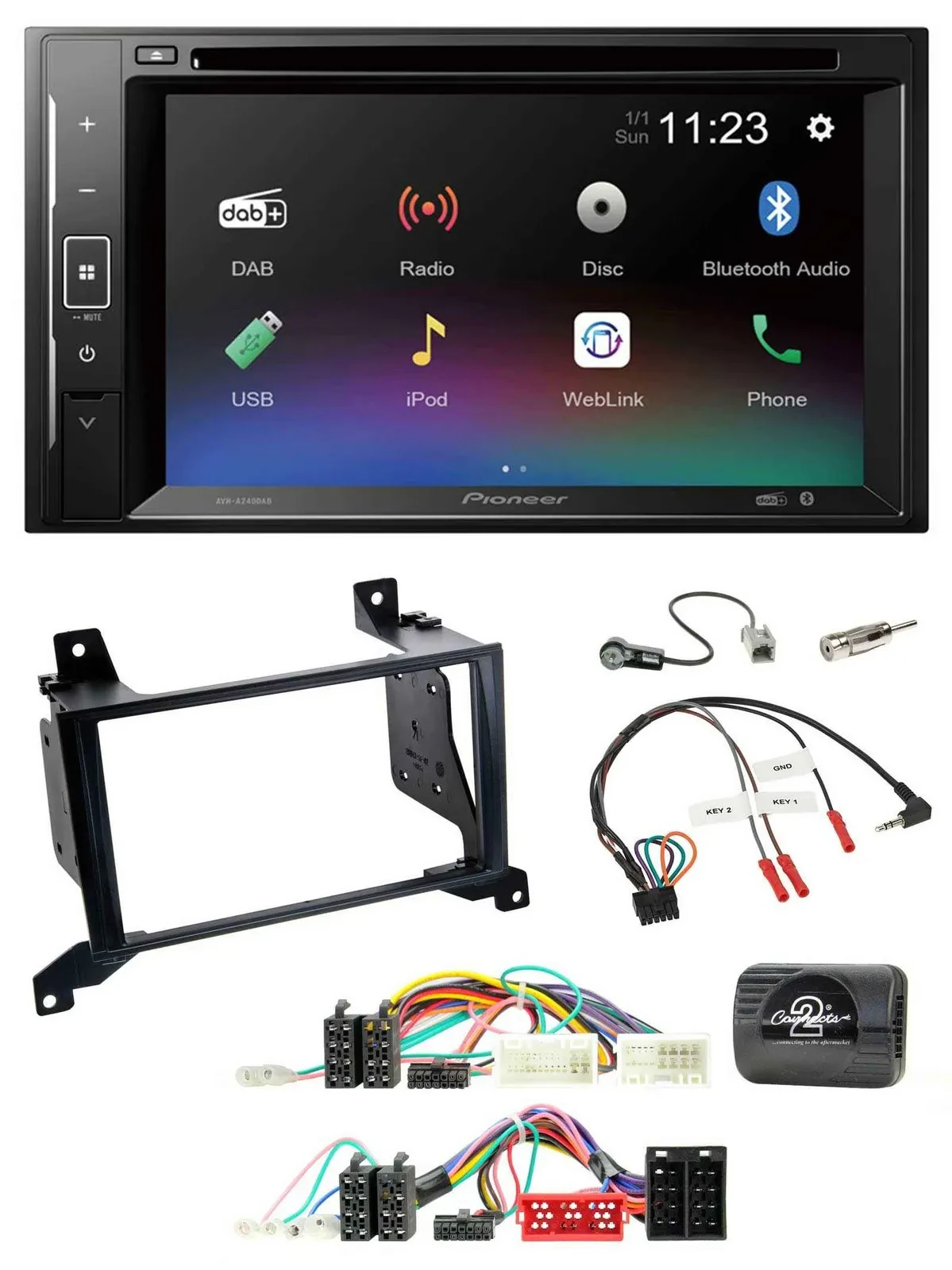 Автомагнитола для Hyundai Santa Fe CM Pioneer 2DIN Bluetooth, USB, DAB, DVD