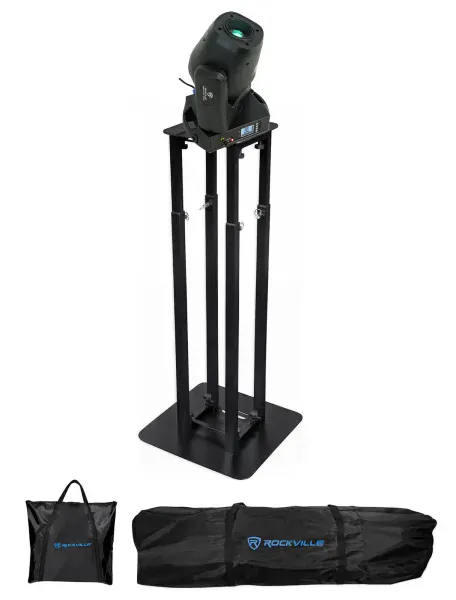 Rockville ROCK SPOT 260W DJ Moving Head Spot/Gobo/Prism Light+Black Totem Stand