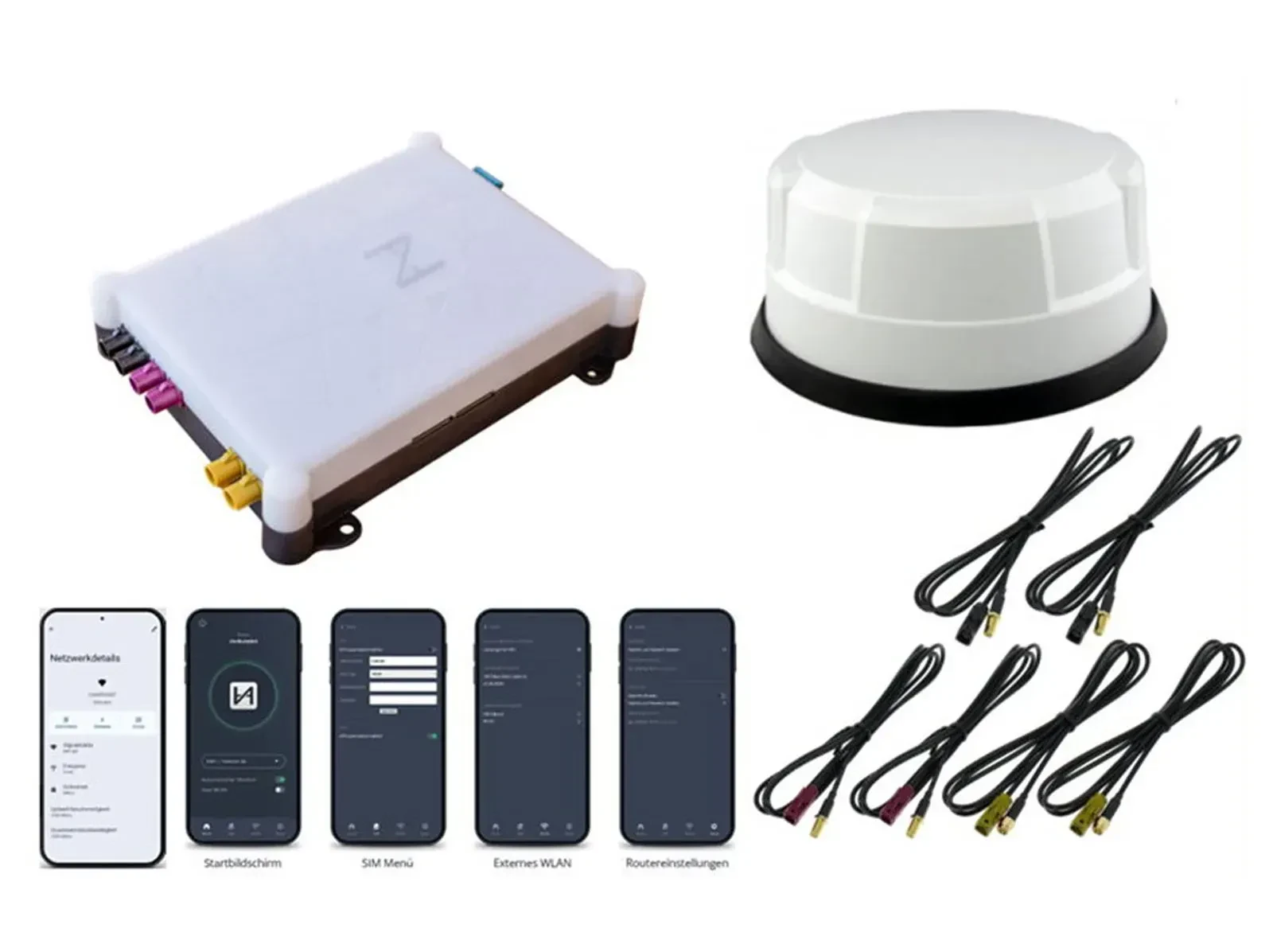 Dietz CamperNet Pro Panorama Dachantenne ANT515 weiß 1,5m Kabelsatz CN2-PRO-515