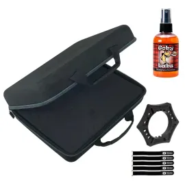 DJ Lighting Padded Utility Case w Mic Anti Roll & Sanitizer Disinfectant