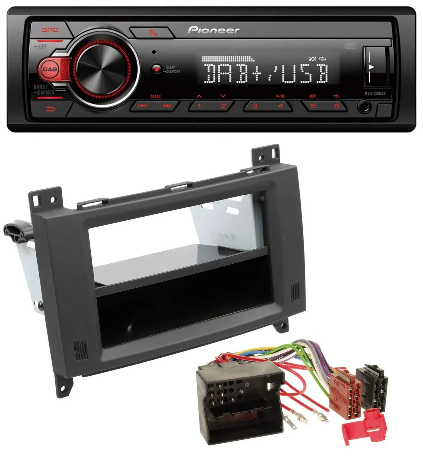Pioneer MP3 1DIN DAB USB AUX Autoradio für Mercedes A- B-Klasse Vito rubbertouch