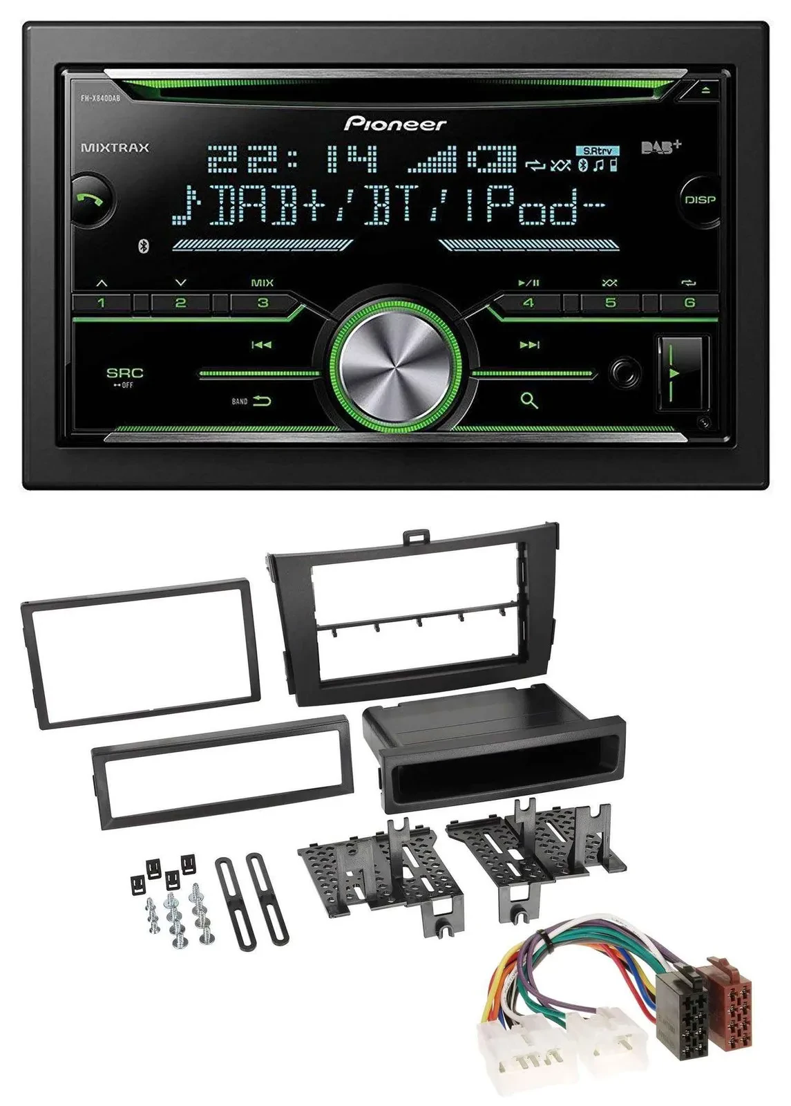 Pioneer Bluetooth MP3 DAB 2DIN USB CD Autoradio für Toyota Corolla 09-13 schwarz