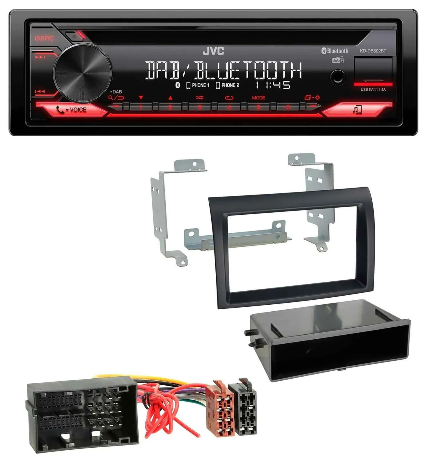 JVC CD DAB USB Bluetooth MP3 Autoradio für Citroen Jumper ab 2014 Fiat Ducato 14