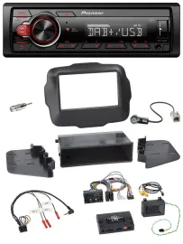 Pioneer MP3 1DIN DAB USB Lenkrad Autoradio für Jeep Renegade ab 2015