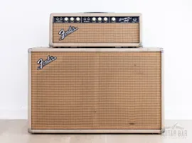 1964 Fender Bassman 6G6-B Tuxedo Brown Panel Blonde Vintage Piggyback Tube Amp