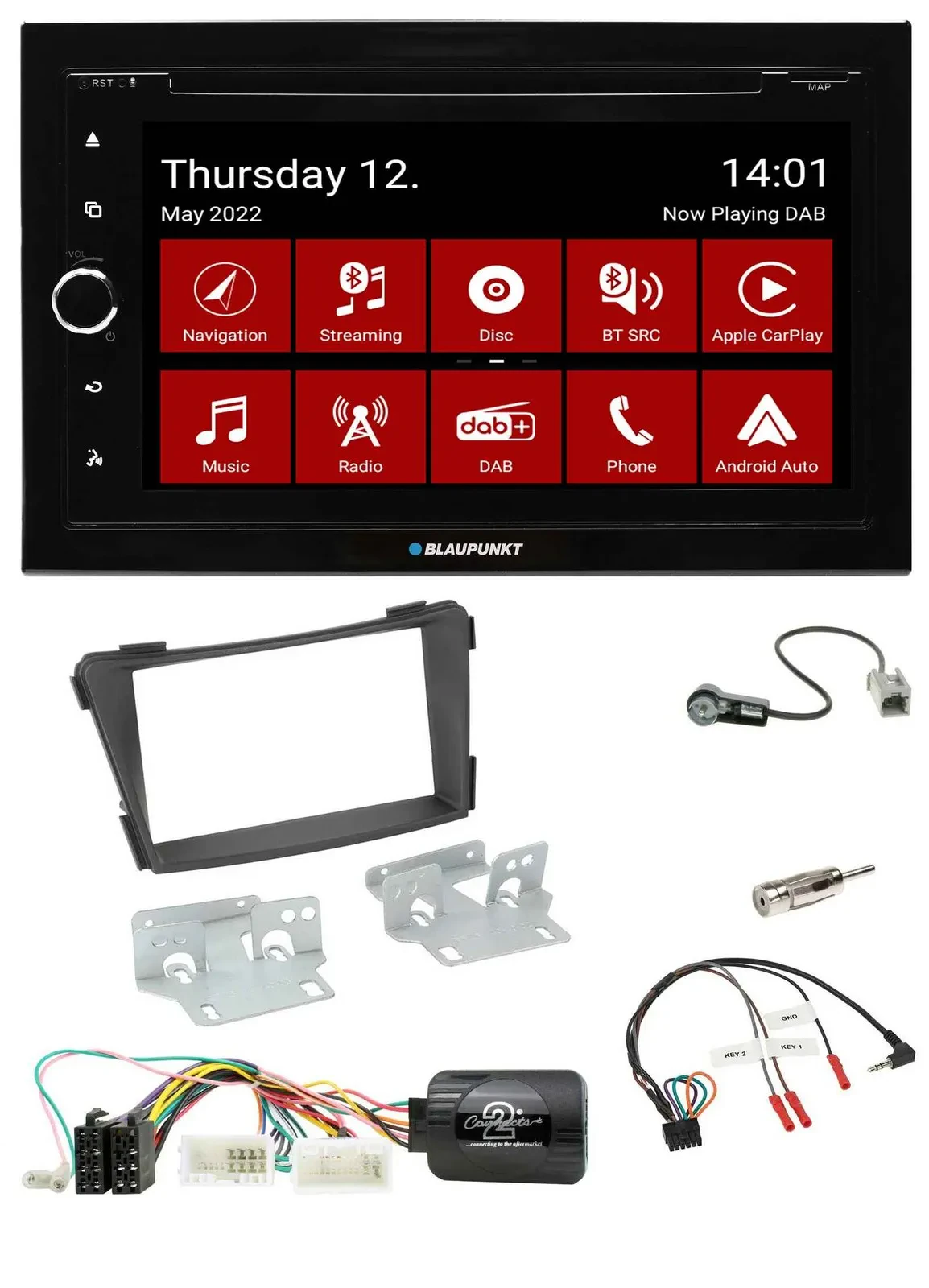 Blaupunkt Lenkrad DVD Bluetooth DAB 2DIN USB Autoradio für Hyundai i40 VF ab 201