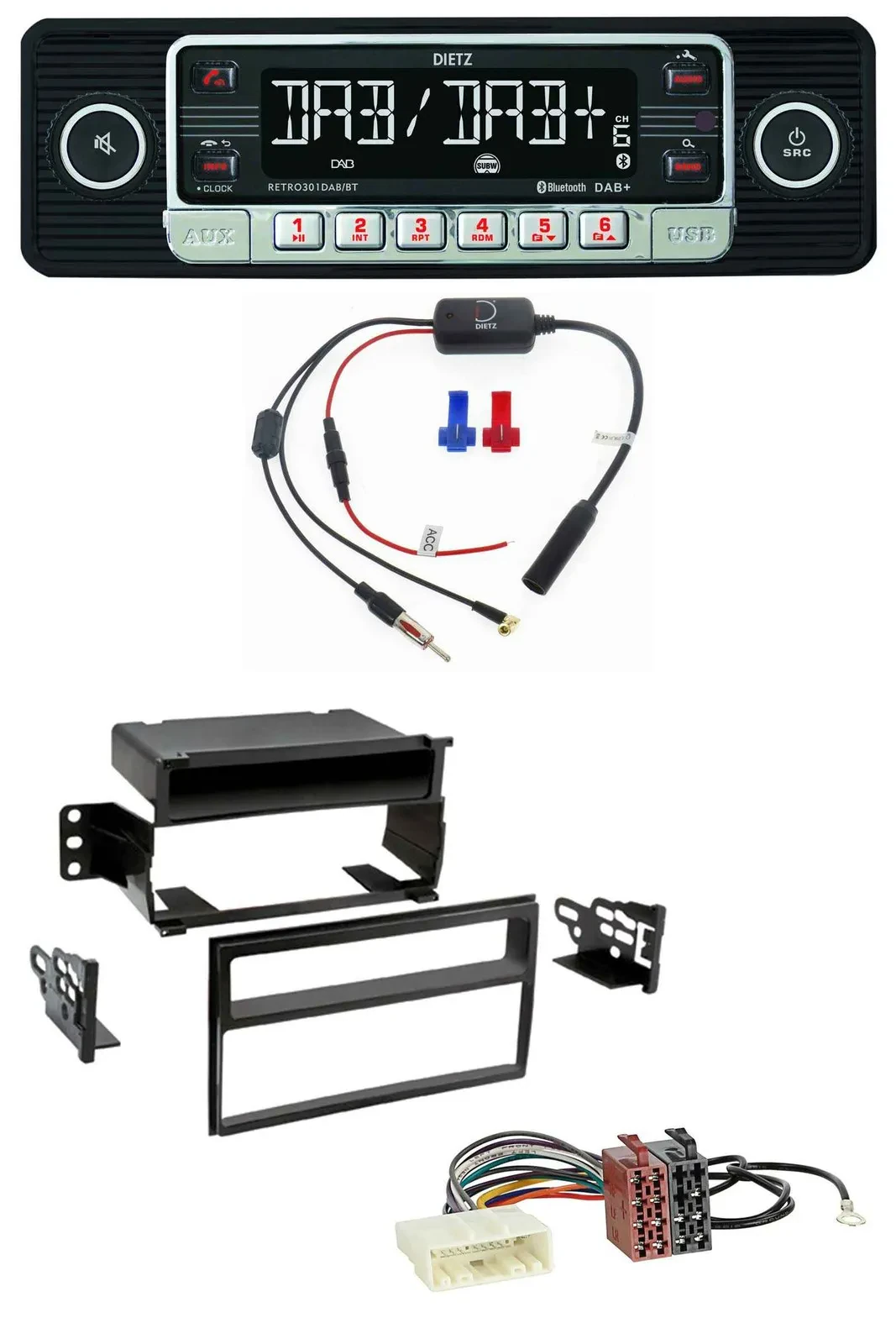 Dietz MP3 DAB Bluetooth USB Autoradio für Nissan Versa / Tiida (ab 2007)