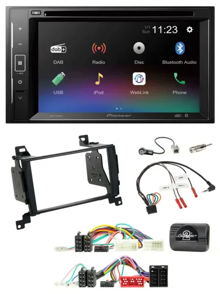 Pioneer Bluetooth Lenkrad USB 2DIN DAB DVD Autoradio für Hyundai Santa Fe 2010-2