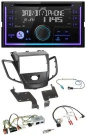 JVC Lenkrad USB 2DIN DAB Bluetooth CD Autoradio für Ford Fiesta 10-17 schwarz