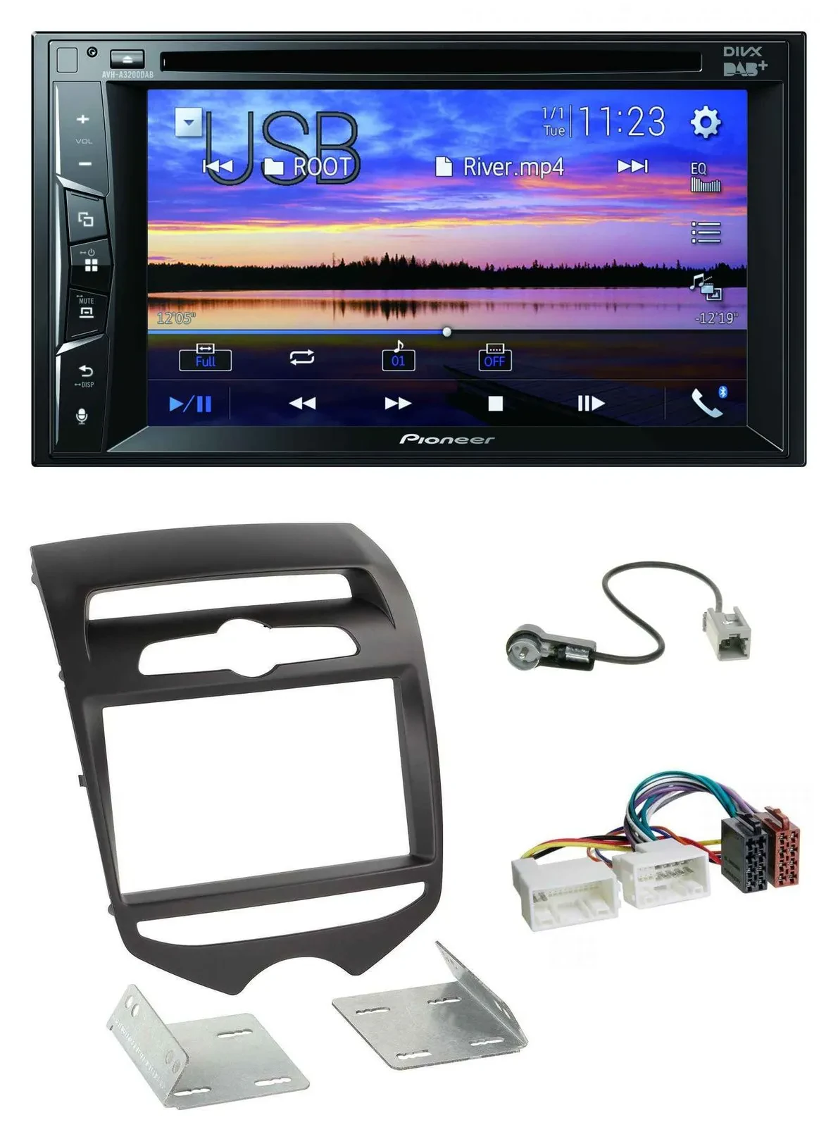 Автомагнитола для Hyundai ix20 Pioneer 2DIN Bluetooth USB DVD DAB MP3