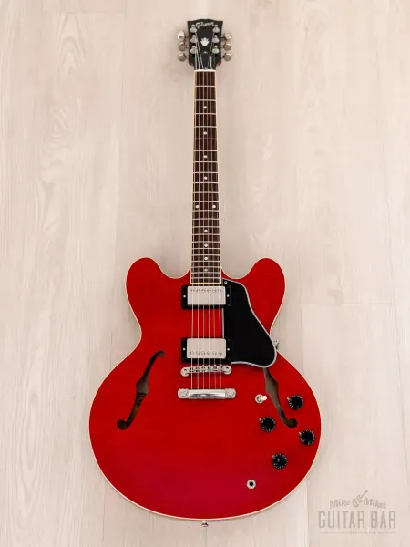 Электрогитара полуакустическая Gibson ES-335 Dot Semi-Hollow HH Cherry w/case USA 1995