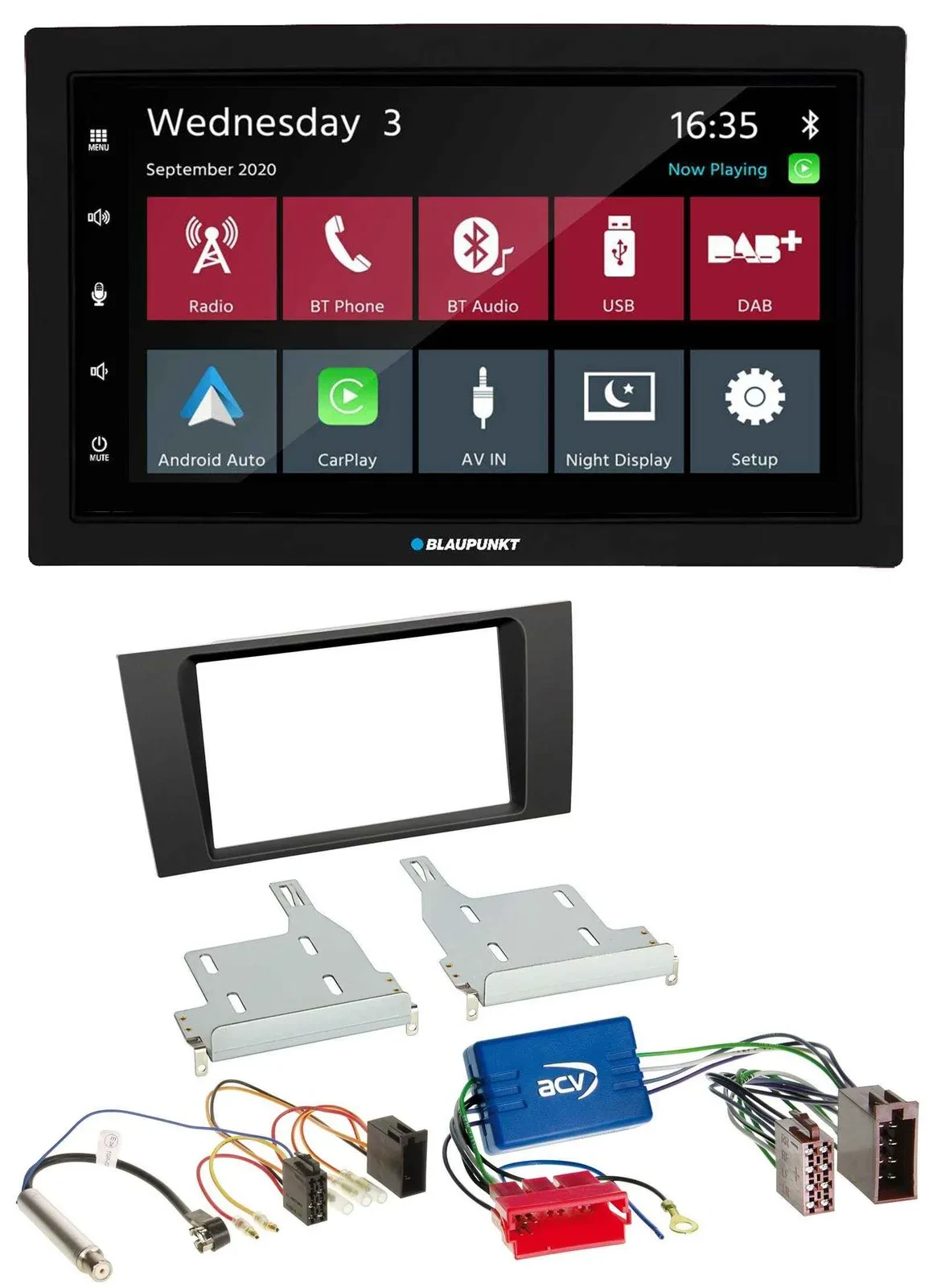 Автомагнитола Blaupunkt 2-DIN, DAB, Bluetooth, USB, MP3, для Audi A4 (1999–2001), B5 Symphony