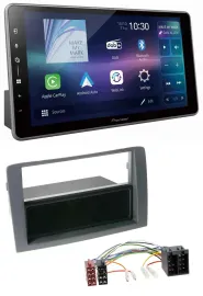 Pioneer Bluetooth USB DAB MP3 Autoradio für Fiat Idea (350, 03-11) - grau