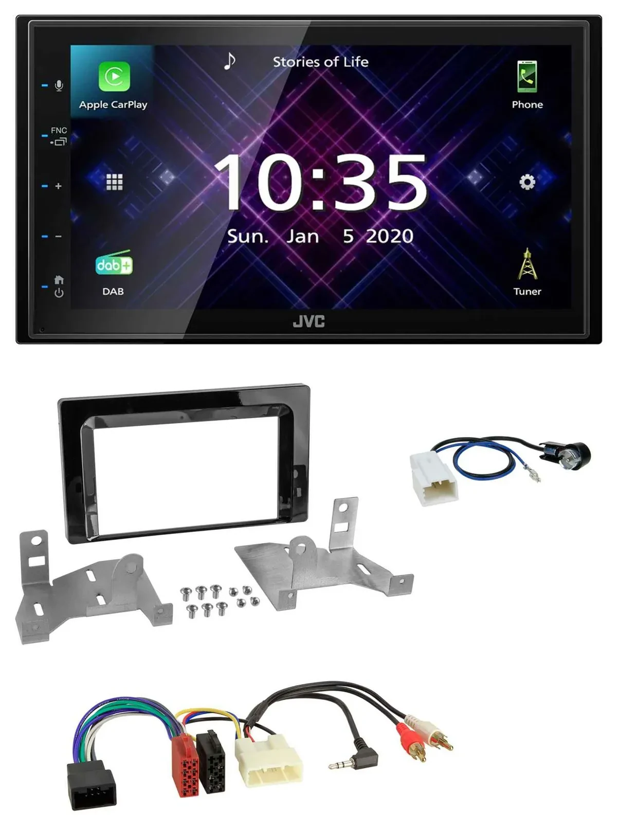 JVC DAB 2DIN MP3 Bluetooth USB Autoradio für Toyota Aygo AB7 ab 2022 klavierlack