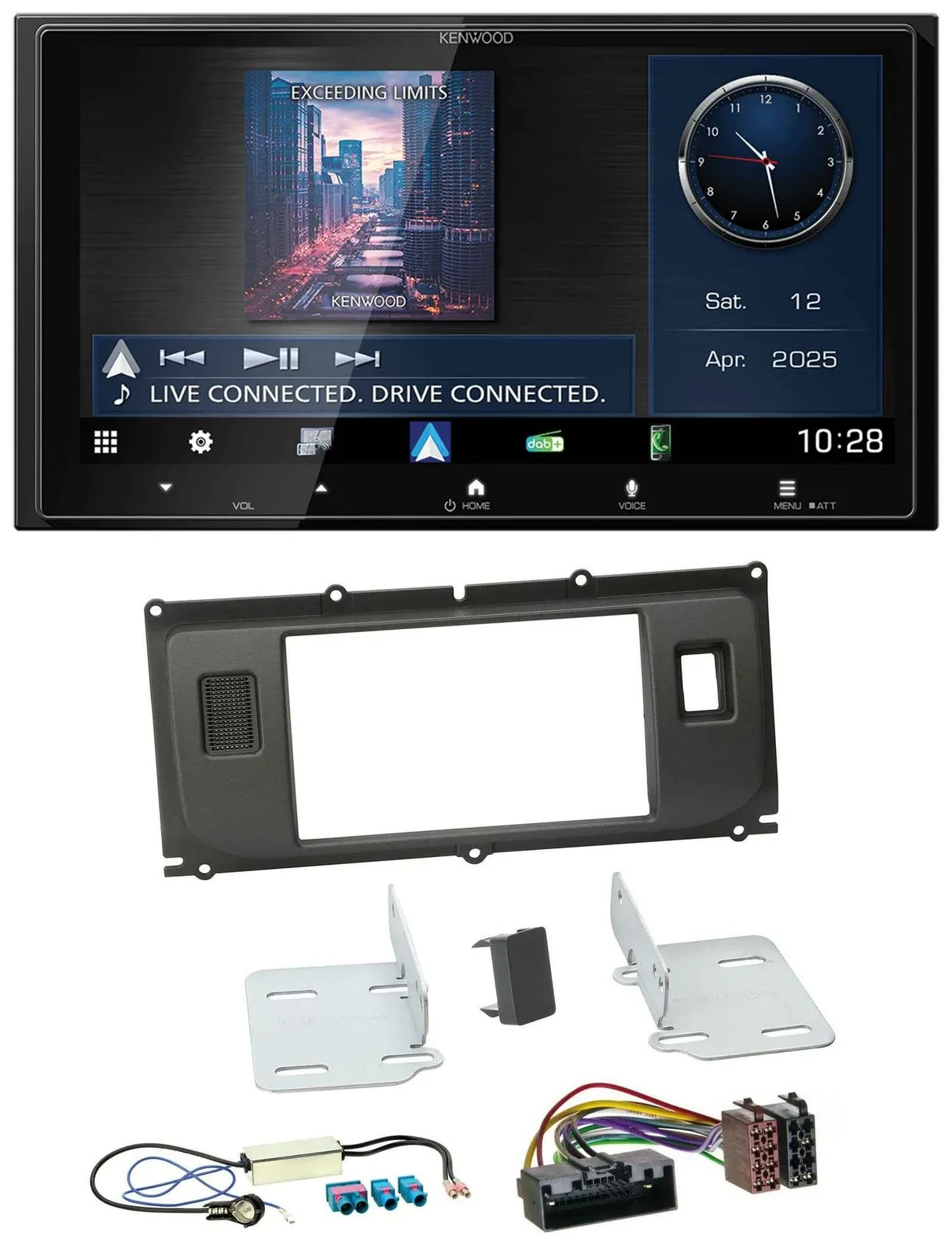 Kenwood Bluetooth 2DIN USB DAB MP3 Autoradio für Land Rover Evoque Blindstopfen