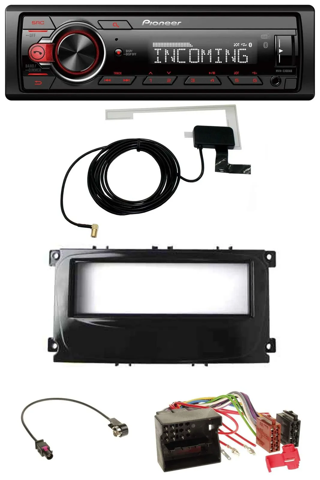 Автомагнитола Pioneer USB, MP3, DAB, Bluetooth для Ford C‑Max/Galaxy/Focus (с 2007)