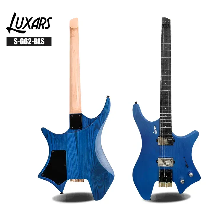 S-G62-BLS Электрогитара безголовая, синяя, Luxars