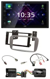 JVC DAB 2DIN Lenkrad Bluetooth USB Autoradio für Ford Focus Galaxy C-Max silber
