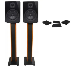 Pair Rockville APM5B 5.25" 2-Way 250W USB Studio Monitors+36" Stands+Pads