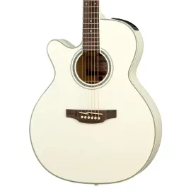 Takamine GN37CE Left-Handed Grand Concert A/E, Solid Spruce Top, Pearl White