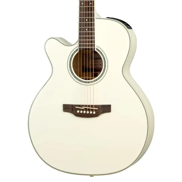 Takamine GN37CE Left-Handed Grand Concert A/E, Solid Spruce Top, Pearl White