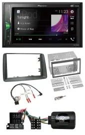 Pioneer 2DIN Lenkrad DAB USB Bluetooth Autoradio für Fiat Panda 2004-2007 grau