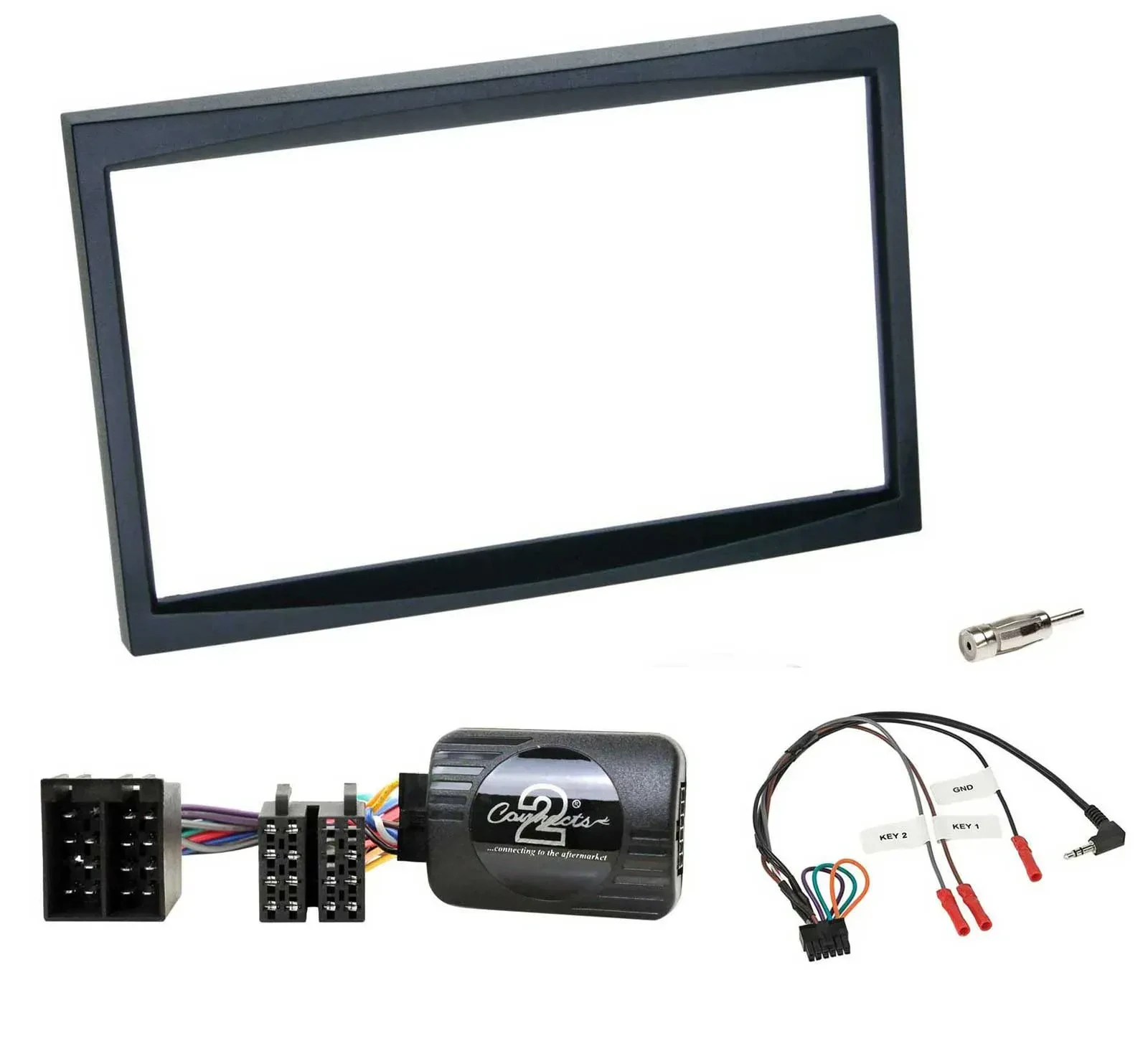 Einbauset Lenkradadapter Doppel DIN Autoradio für Citroen C3 C2 Berlingo schwarz