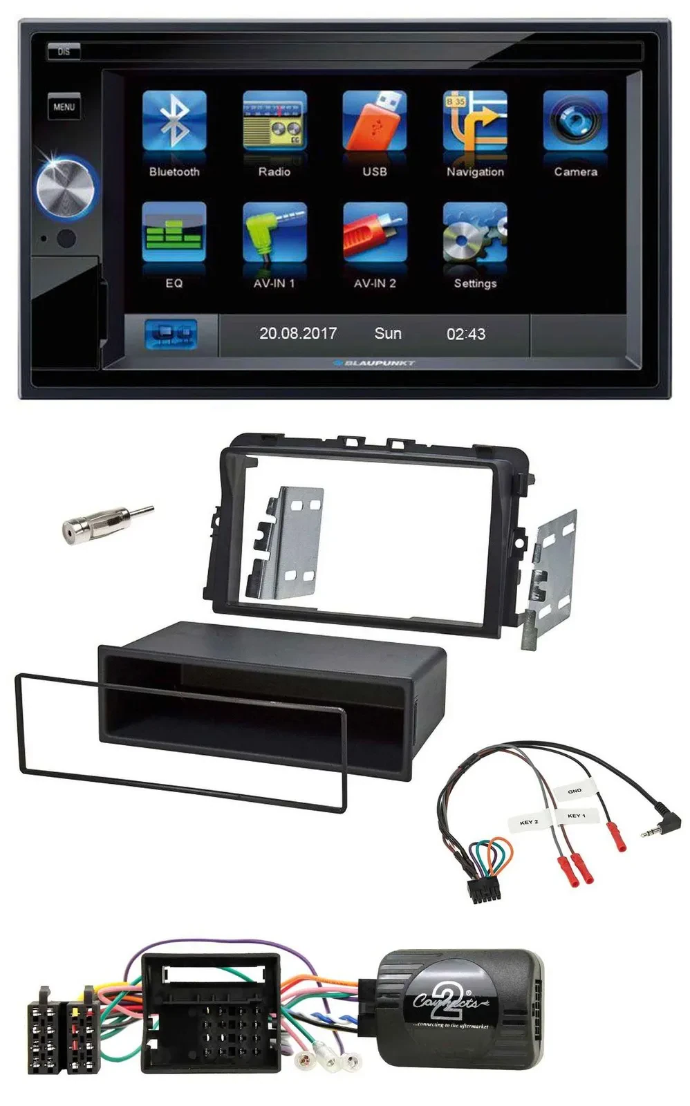 Автомагнитола для Opel Vivaro 2011–2015 Blaupunkt 2DIN, навигация, Bluetooth, USB, TMC, поддержка кнопок на руле