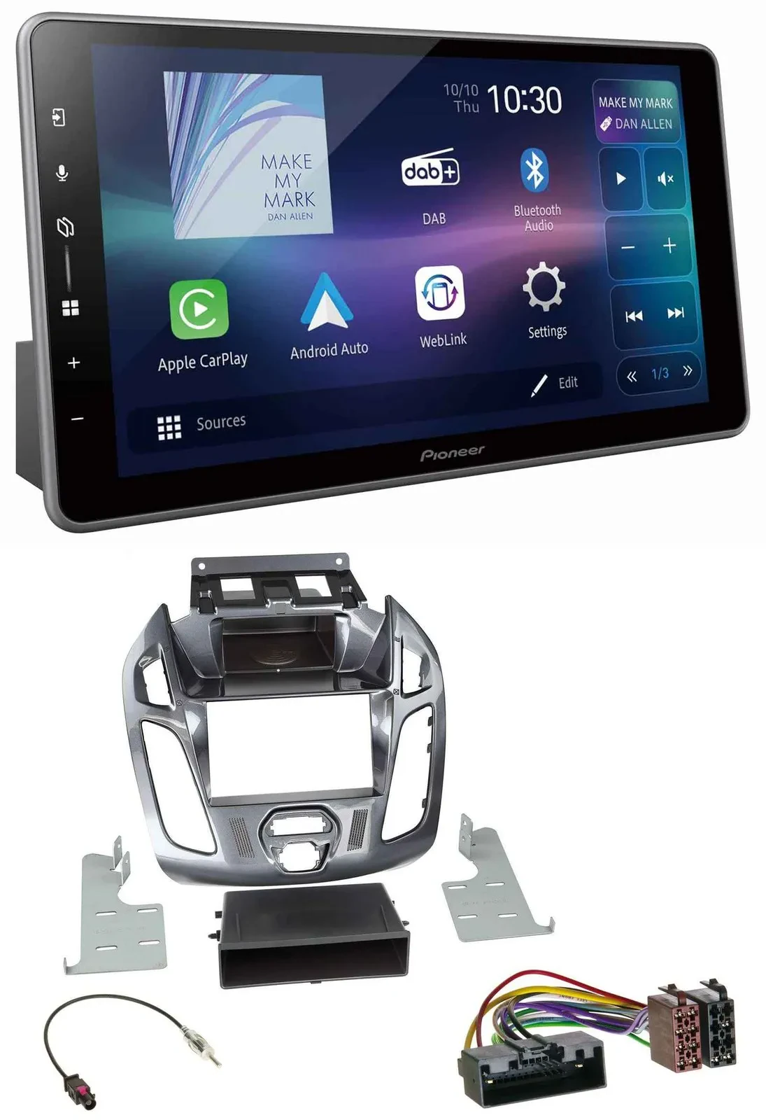 Pioneer Bluetooth USB DAB MP3 Autoradio für Ford Connect Transit 12-18 ohne Disp