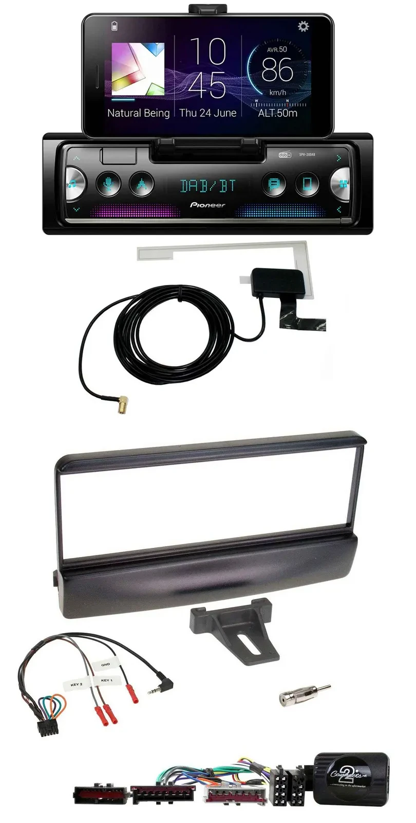 Автомагнитола Pioneer DAB, Bluetooth, USB для Ford Escort/Focus черный