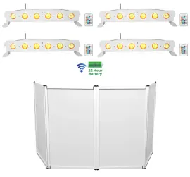 Rockville RFAAW DJ Event Facade Booth+Bag+(4) Wireless DMX Battery Strip Lights