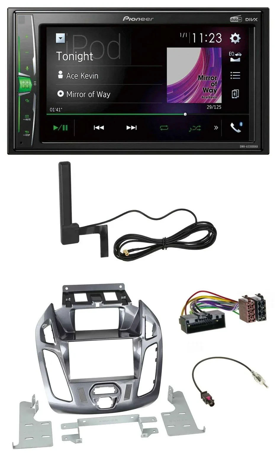 Автомагнитола для Ford Transit Connect Pioneer 2DIN Bluetooth DAB MP3 AUX с дисплеем