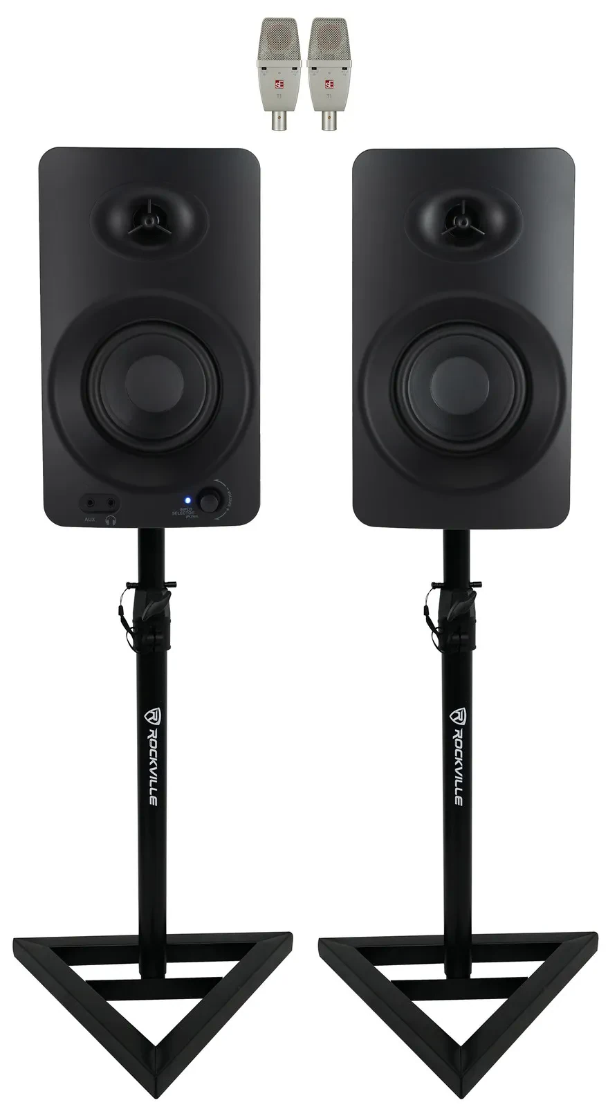 Se Electronics T1 Pair Recording Microphones Condenser Mics+Monitors+Stands