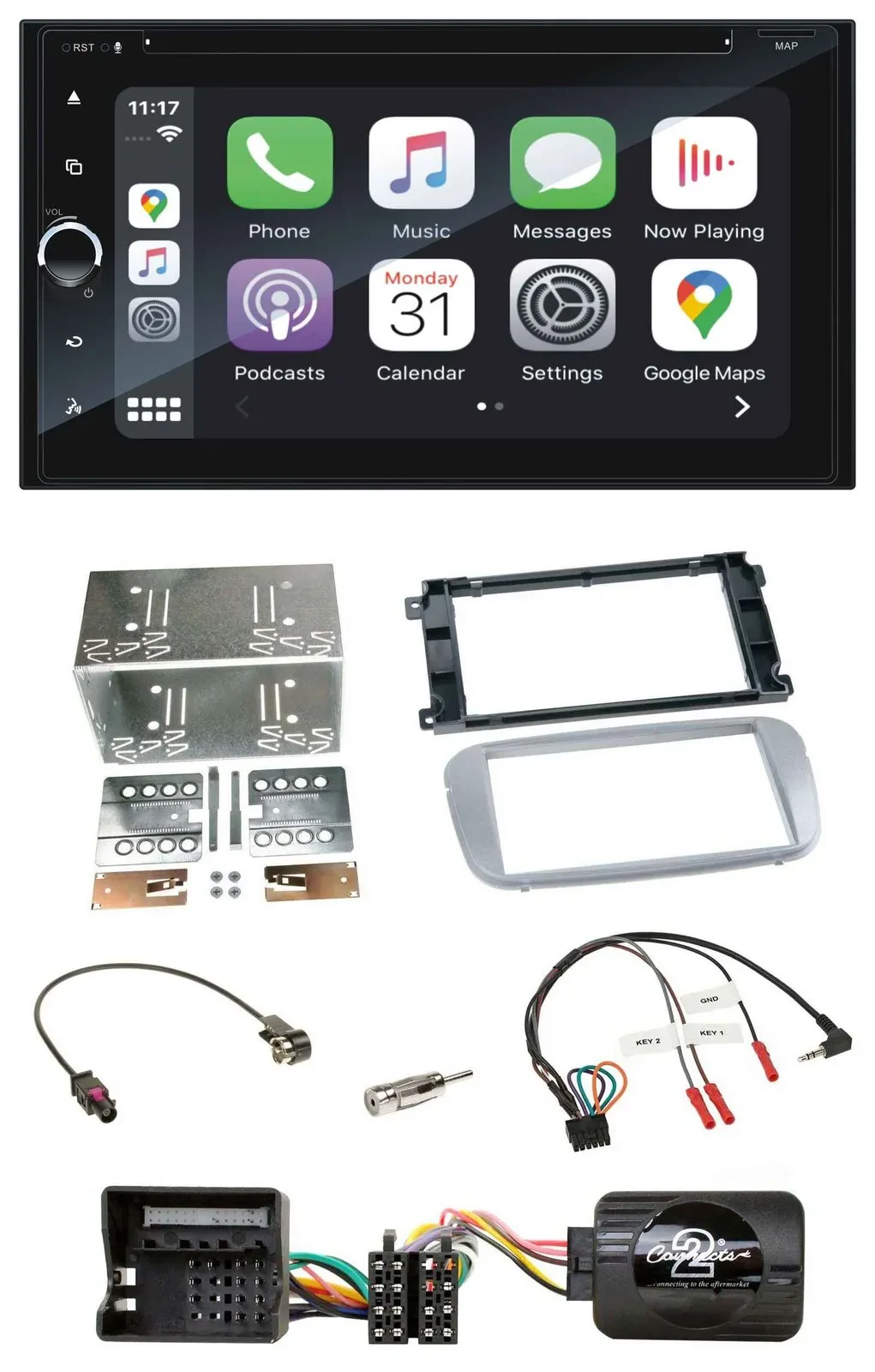Blaupunkt USB DAB Bluetooth 2DIN TMC Lenkrad Navigation für Ford Galaxy C Max Fo