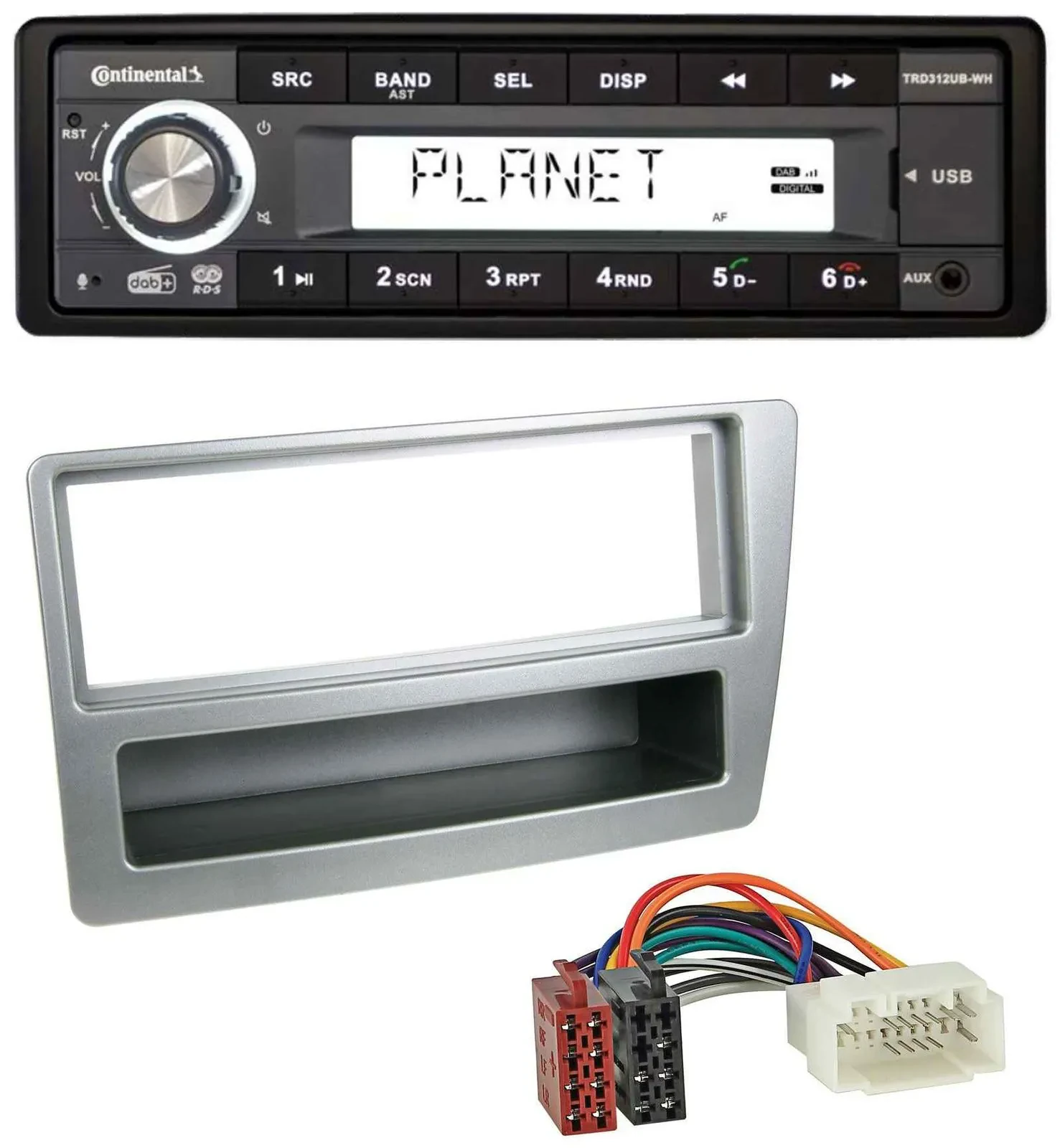 Continental USB 1DIN AUX DAB MP3 Autoradio für Honda Civic 04-06 silber autom. K