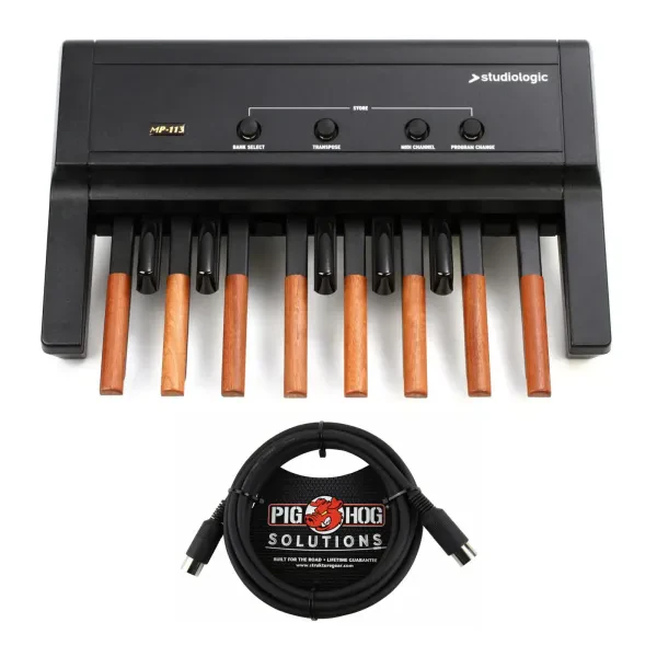 Studiologic MP-113 MIDI Controller Pedal Board with PigHog 10ft MIDI Cable